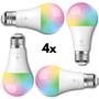 Imagem de Lâmpada Led Inteligente E27 Kit2 Smart Luz 4x Colorida Wifi 9W Casa RGB  Branco Iluminação Bulbo Residencial Bivolt 110V220V
