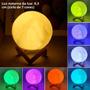 Imagem de Lâmpada LED Lua 8cm - Luz Noturna com Suporte e Decoração de Quarto