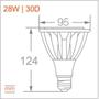 Imagem de Lampada led par30 hci irc80 28w 30d 3000k - osram