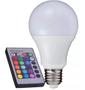 Imagem de Lâmpada Led RGB 10w Com Controle Remoto AC85-265v A60 E27 Bivolt
