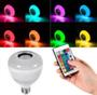Imagem de Lampada Led Som Bluetooth Controle Luz Colorida RGB + Bocal
