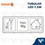 Imagem de Lâmpada led tubular t5 osram 55cm 7,5w 4000k(branco neutro)g5 bivolt leitosa kit25