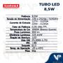 Imagem de Lâmpada led tubular t8 60cm 8,5w 3000k(branco quente)g13 bivolt leitosa