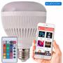 Imagem de Lampada Luz Led Rgb Bluetooth Caixa Som Controle Remoto