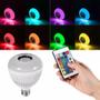 Imagem de Lampada Luz Led Rgb Bluetooth Caixa Som Controle Remoto