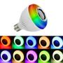 Imagem de Lâmpada Musical Led RGB 12w e Caixa Som Bluetooth com Iluminação Strobo e Smooth Controle para Soquete E27