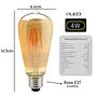 Imagem de Lâmpada Retrô Bulbo Com Filamento Led 4w St64 Torna Ambiente Aconchegante 60484