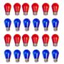 Imagem de Lâmpadas LED String Visther S14 1W, pacote com 24 unidades, E26, vermelhas, azuis