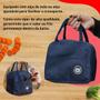 Imagem de Lancheira Bolsa Térmica Com Isolamento Portátil Marmita para viagem escola alça