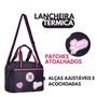 Imagem de Lancheira Térmica Duas Alças Rebecca Bonbon Preto Rosa Azul Fashion Escolar Meninas Juvenil Lanche Clio