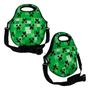 Imagem de Lancheira Térmica Escolar em Neoprene Infantil Reforçada com alça  ISOPRENE  Creeper Mine