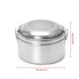 Imagem de Lancheira tigela de aço inoxidável Bento Food Picnic Container 2 Tier Round Shape Lancheiras