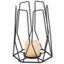 Imagem de Lanterna Decorativa Flame de Mesa Suporte Vela Aramado Grafite