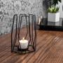 Imagem de Lanterna Decorativa Flame de Mesa Suporte Vela Aramado Grafite