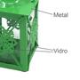 Imagem de Lanterna Decorativa Quadrada em Metal e Vidro 15cmx7,5cm Isadora Design Verde