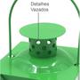 Imagem de Lanterna Decorativa Quadrada em Metal e Vidro 15cmx7,5cm Isadora Design Verde
