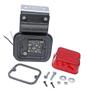Imagem de Lanterna Lateral Led Quadrada 4 Leds Vermelho Bivolt Modelo Mercosul Com Suporte - Pradolux - PL0902.46.63