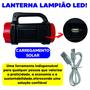 Imagem de Lanterna Led Lampião com Alça Camping Pesca Cob Led 3 Modos Luz Carregamento Solar USB 3W