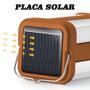 Imagem de Lanterna Luminária Gold Sports Eco Led Portátil Mini Camping Solar Portátil de 4 Led Recarregável