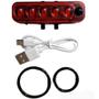 Imagem de Lanterna Luz Vermelha 100 Lumens Traseira Segurança Alerta Visualização Recarregável USB 4 Modos Bike Bicicleta Triciclo