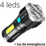 Imagem de Lanterna Potente Led Recarregavel Ultra Iluminação Strob