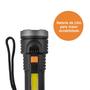 Imagem de Lanterna Recarregável USB de Mão LED 1W 100 lumens + COB 3W 140 Lumens Com Bateria De Lítio Lat 3 Atrio - ES443