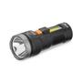 Imagem de Lanterna Recarregável USB de Mão LED 1W 100 lumens + COB 3W 140 Lumens Com Bateria De Lítio Lat 3 Atrio - ES443