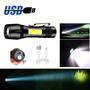 Imagem de Lanterna Recarregável USB Led T6 Com Luz LED Lateral 88000W TB0613