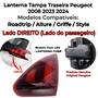 Imagem de Lanterna Tampa Traseira Peugeot 2008 Style 2023 2024 Lado Direito Fumê Com Led