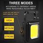 Imagem de Lanterna Tática COB chaveiro recarregável 800 lúmens 3 modos de luz Luz portátil com suporte dobrável abridor de garrafas magnética para pesca camping