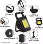 Imagem de Lanterna Tática COB chaveiro recarregável 800 lúmens 3 modos de luz Luz portátil com suporte dobrável abridor de garrafas magnética para pesca camping