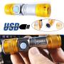 Imagem de Lanterna Tática LED T6 Luz Pisca De Alerta Recarregável USB 118000W Com Suporte CE6120DOSUP