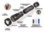 Imagem de Lanterna Tática Potente Com Zoom Led Mod T9 P50 Alumínio Resiste À Prova D'Água Visor Bateria USB
