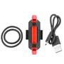 Imagem de Lanterna Traseira Sinalizador Pisca Bicicleta 3 Funções Recarregável USB