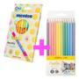 Imagem de Lapis Cor 12 Cores Pastel  + 12 Canetinhas Mentos Compactor
