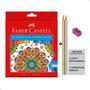 Imagem de Lapis De Cor 72 Cores e 1 Apontador Simples Kit Original Faber Castell Escolar ou Colegio