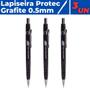 Imagem de Lapiseira 0.5mm Grafite Ponta Fina Escolar Escritório Kit Com 3 UN