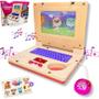 Imagem de Laptop Notebook Infantil Eletrônico Com Som e Luzes + Mouse - Rosa Menina - Puzzle Learning Machine
