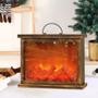 Imagem de Lareira de Natal Decorativa Rústica Retangular com Led Cromus 24x30cm