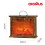 Imagem de Lareira de Natal Decorativa Rústica Retangular com Led Cromus 24x30cm