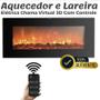 Imagem de Lareira Elétrica Parede E Bancada Com Controle Labravia 127v Cor Preta 127