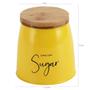 Imagem de Lata Sugar Porta Condimentos 800ml Pote para Açúcar em Aço e Bambu Sunshine Mostarda Yoi