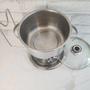 Imagem de Le Rechaud Aço Inox 7 Litros Panela Com Aquecedor Para Buffet Restaurante Grande Servir Feijão Sopa Pratos Quentes Com Difusor De Calor