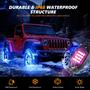 Imagem de LED RGB Rock Lights TDE Explorer. Iluminação de 8 cápsulas para Jeep