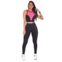 Imagem de Legging com Saia Fitness Preto Poliéster - G (48-50)