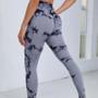 Imagem de Leggings de Yoga Cintura Alta Sem Costura Tie Dye - Fitness e Treino