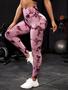 Imagem de Leggings de Yoga Cintura Alta Sem Costura Tie Dye - Fitness e Treino