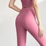 Imagem de Leggings Sem Costura Com Nervuras De Cintura Alta Feminina Com Controle De Barriga Yoga Ginásio