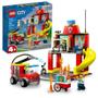 Imagem de Lego city quartel e caminhão dos bombeiros 60375 (153 peças)