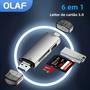 Imagem de Leitor de Cartão Micro SD Olaf OTG - Adaptador Tipo C para USB 3.0 (6 em 1)